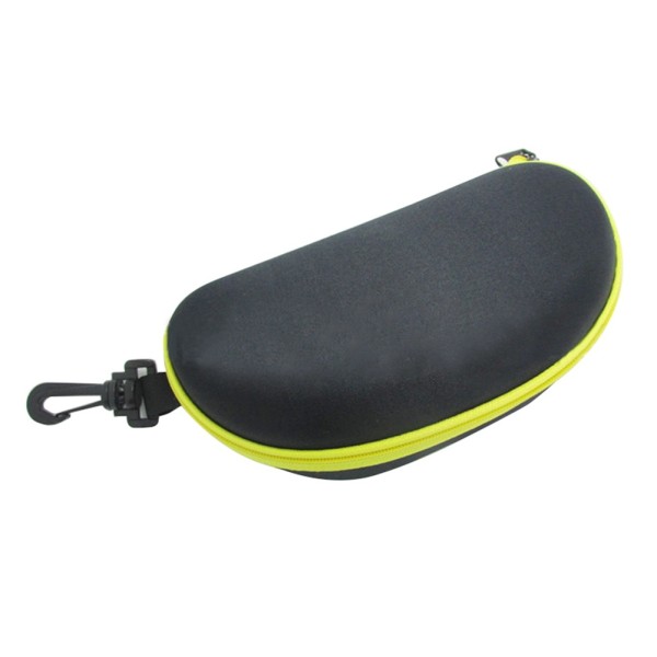 Protective glasses case, model C01NG, black - yellow color